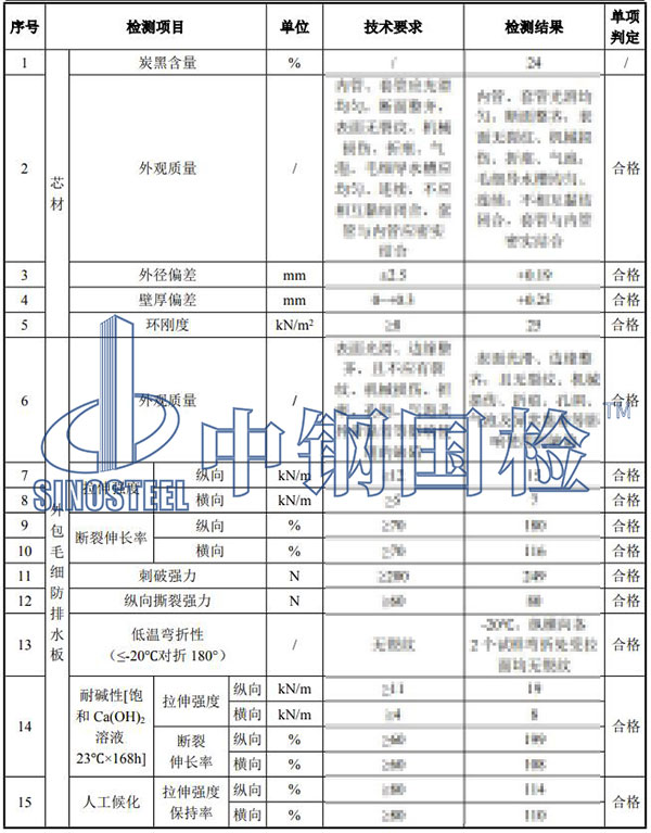 排水管檢測項目結(jié)果