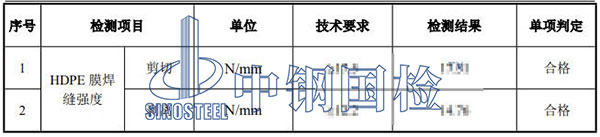hdpe膜焊接檢測項目結(jié)果